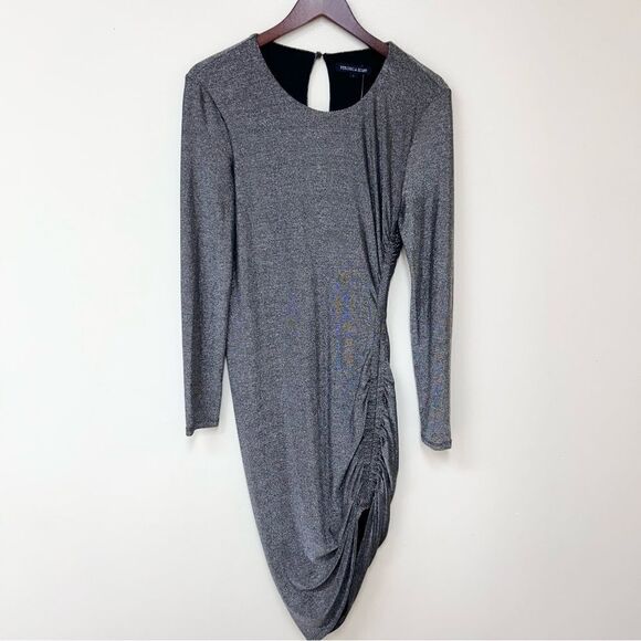 Veronica Beard Cyrus Shimmer Metallic Ruched Dress - Picture 2 of 10